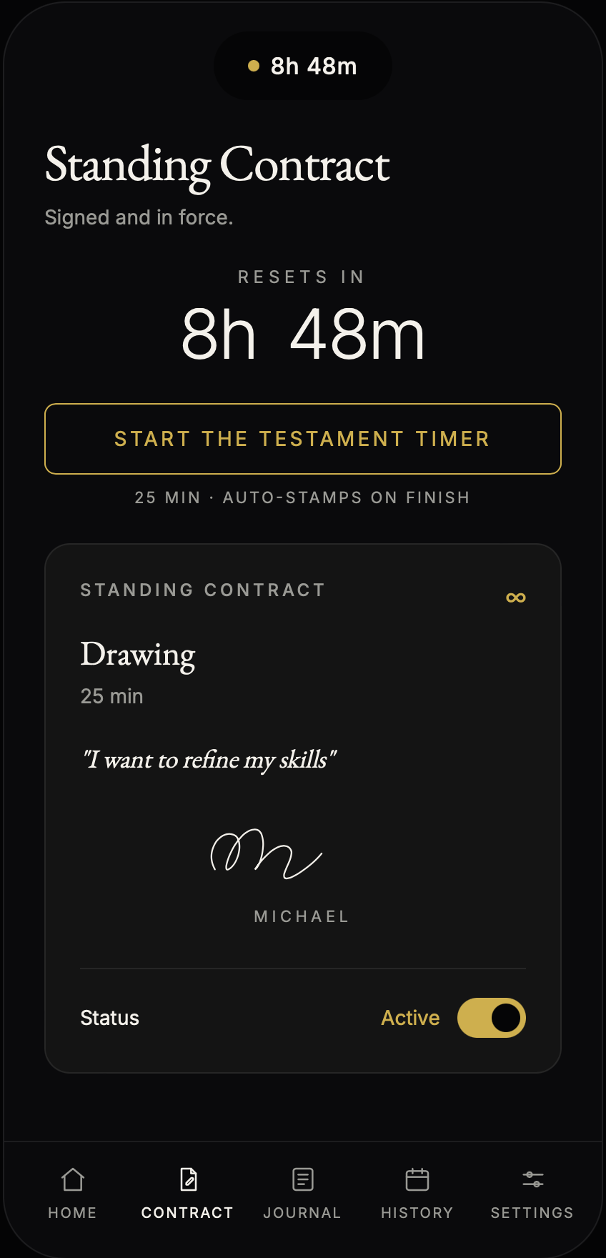 Your active contract